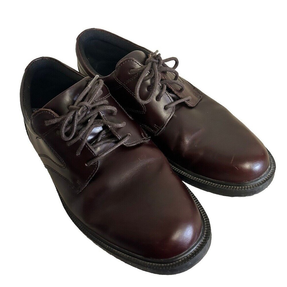 Deer Stags Shoes Mens 10.5 M Times Oxford Burgundy Leather Round Toe Lace Up